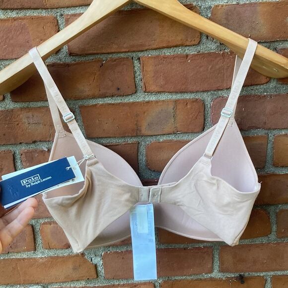 Polo by Ralf Lauren Seamless Organic Cotton Nude Bra- Polo Essentials- Clay - Picture 4 of 10